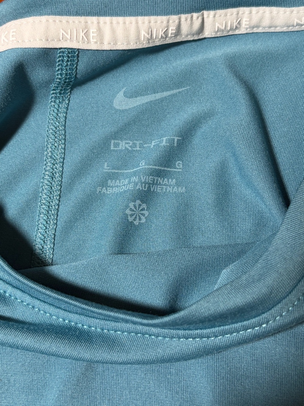 Nike One Relaxed Dri-FIT Cropped Tee Blue Athletic Workout Top Women’s L - Picture 7 of 8